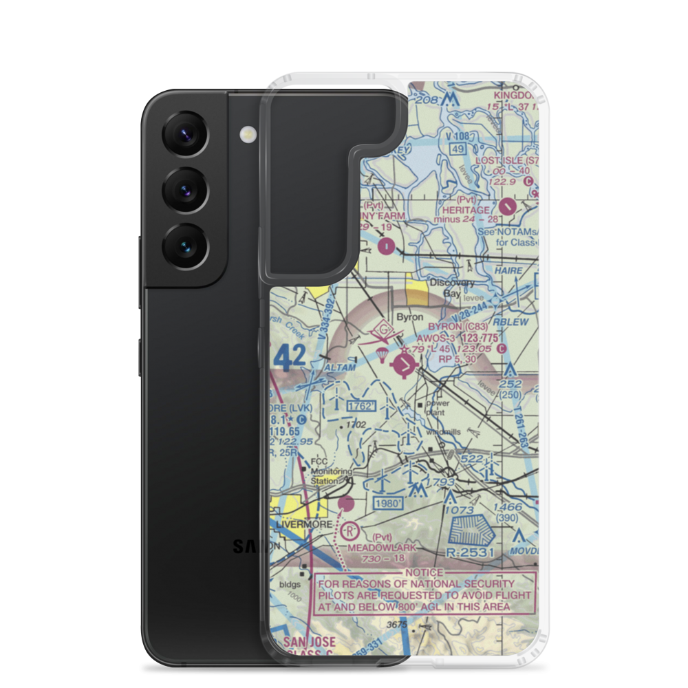 Byron Airport (C83) VFR Sectional Samsung Case Samsung Galaxy S22 model shown
