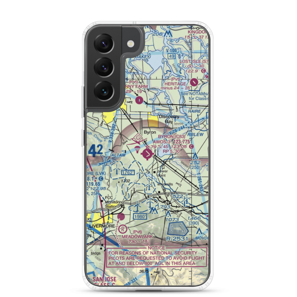 Byron Airport (C83) VFR Sectional Samsung Case Samsung Galaxy S22 Plus model shown