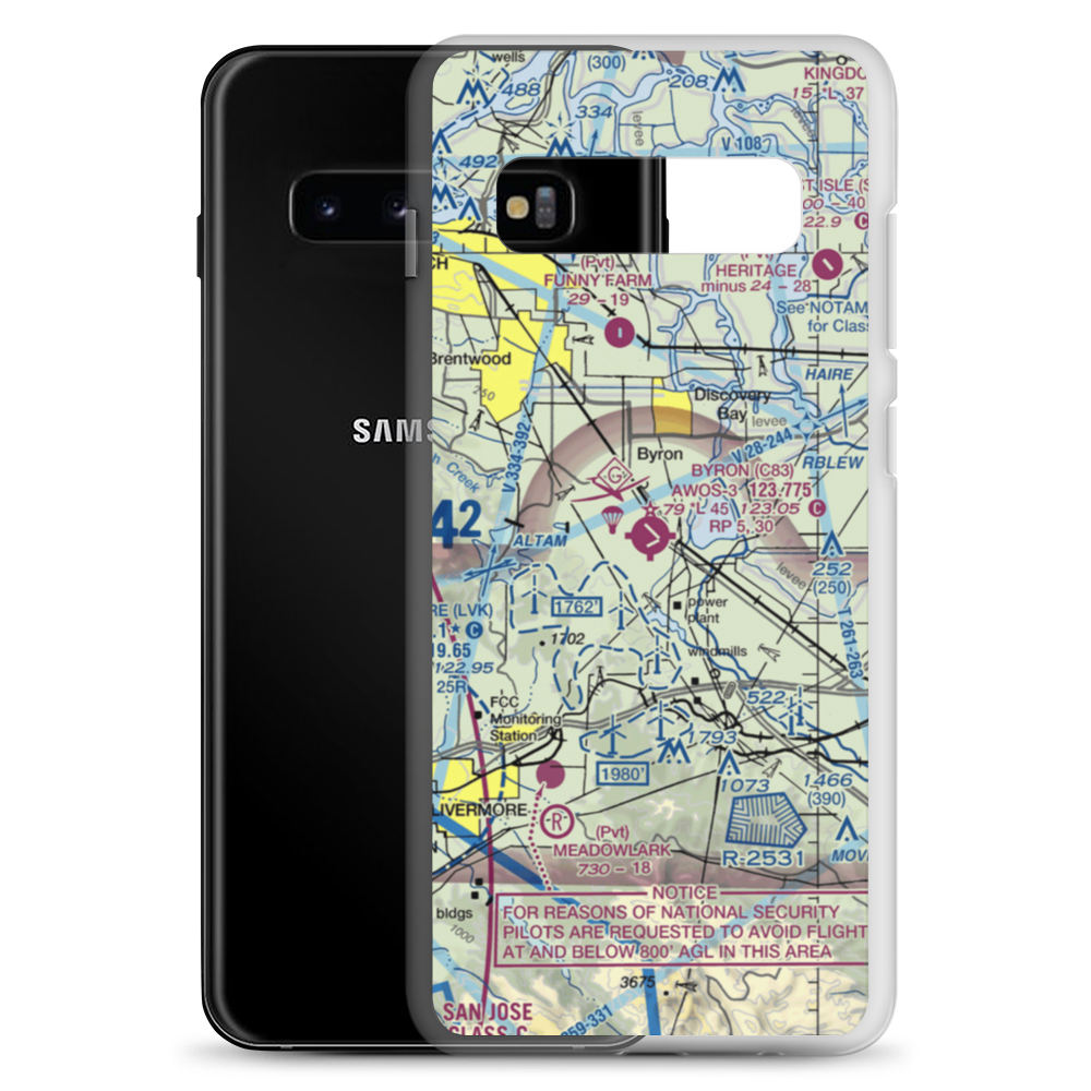 Byron Airport (C83) VFR Sectional Samsung Case Samsung Galaxy S10+ model shown