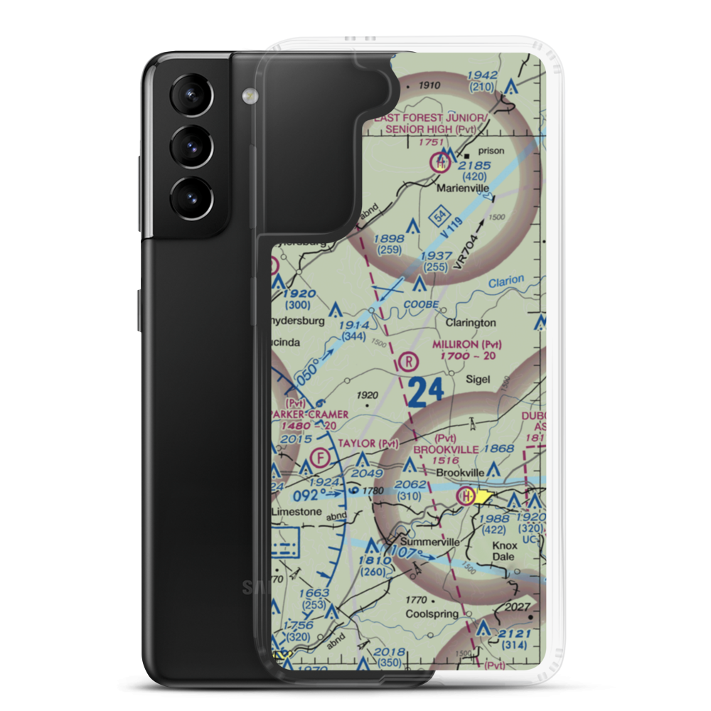 C & W Milliron Flying Field (PN13) VFR Sectional Samsung Case Samsung Galaxy S21 Plus model shown