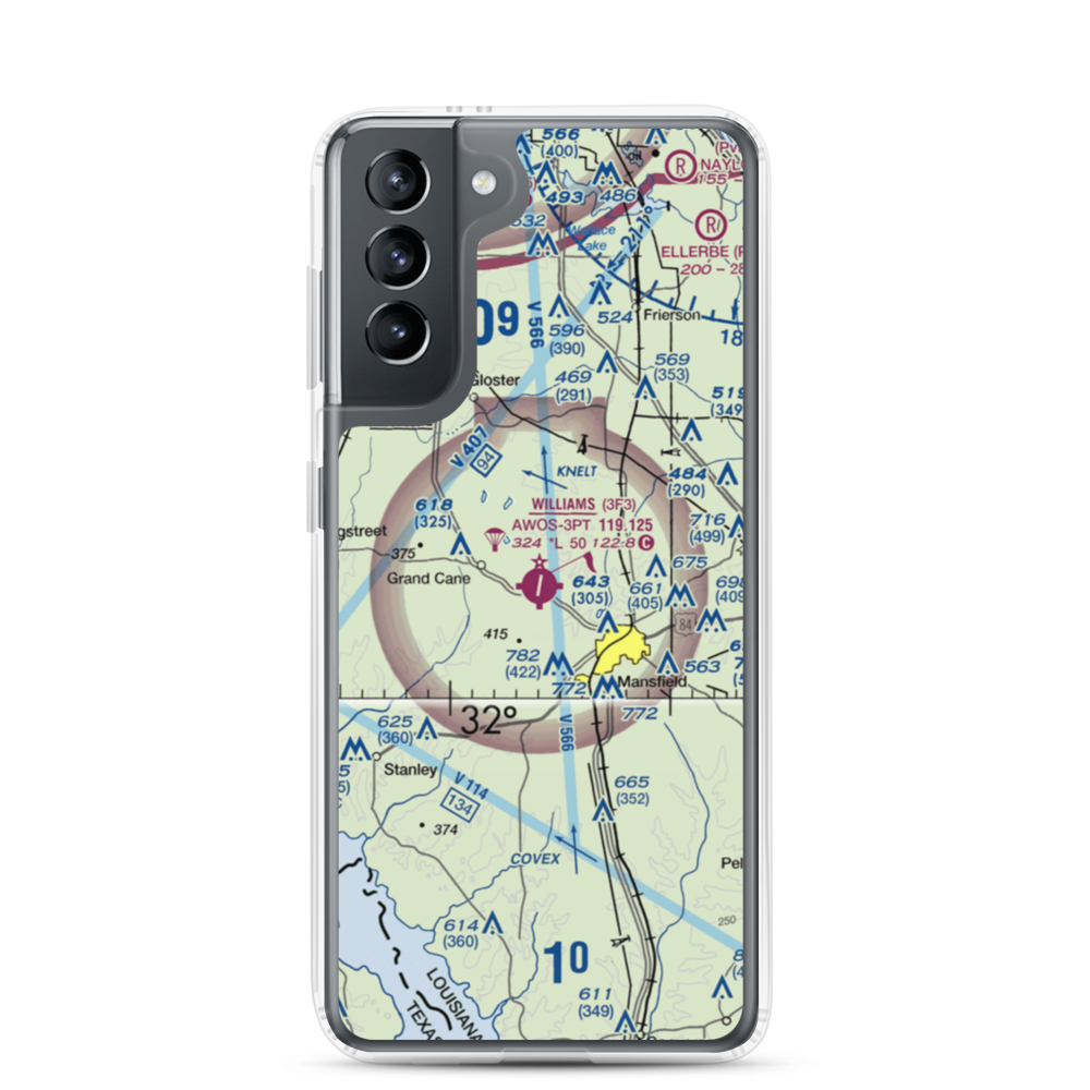 C E 'Rusty' Williams Airport (3F3) VFR Sectional Samsung Case Samsung Galaxy S21 model shown