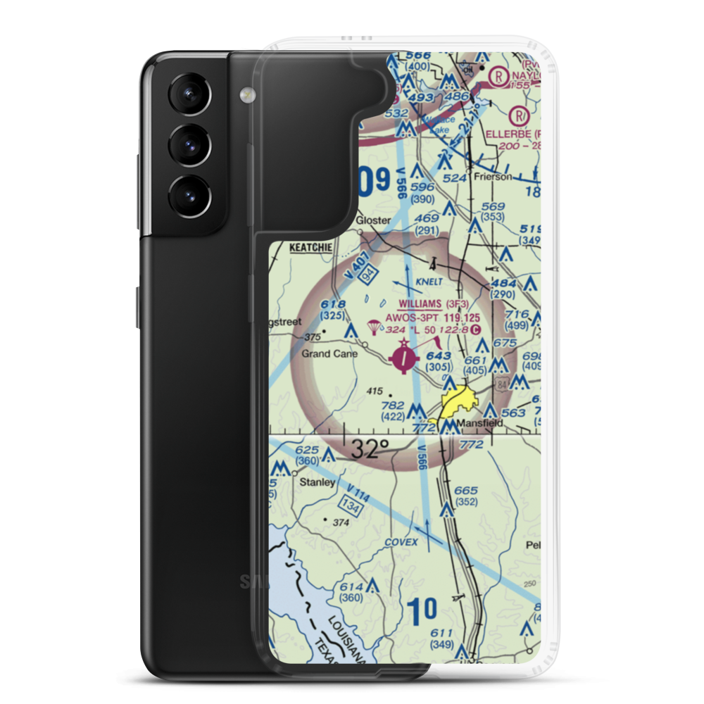 C E 'Rusty' Williams Airport (3F3) VFR Sectional Samsung Case Samsung Galaxy S21 Plus model shown