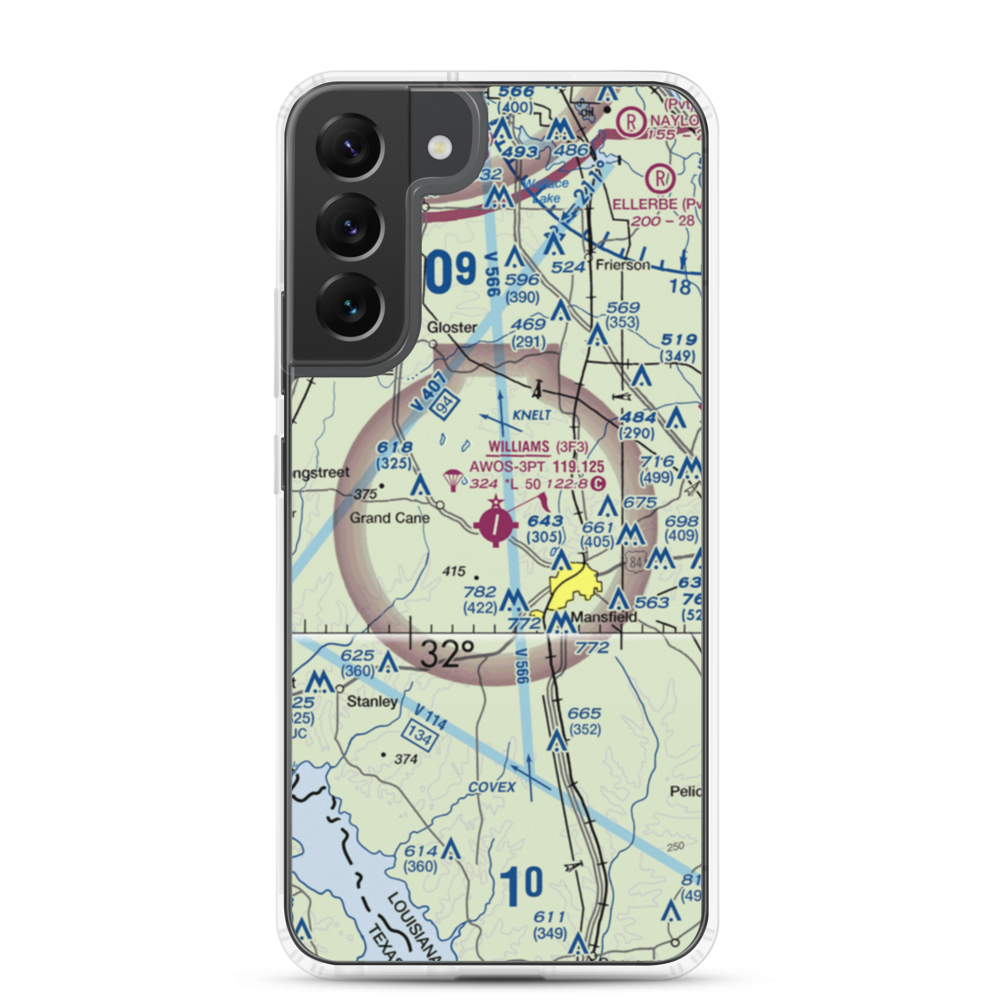 C E 'Rusty' Williams Airport (3F3) VFR Sectional Samsung Case Samsung Galaxy S22 Plus model shown