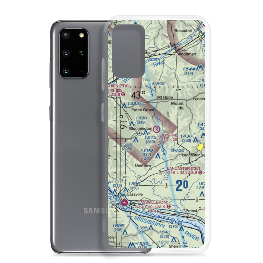 C Jeidy Farms Airport (WI56) VFR Sectional Samsung Case Samsung Galaxy S20 Plus model shown