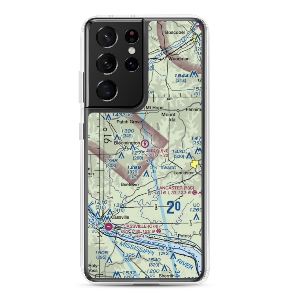 C Jeidy Farms Airport (WI56) VFR Sectional Samsung Case Samsung Galaxy S21 Ultra model shown