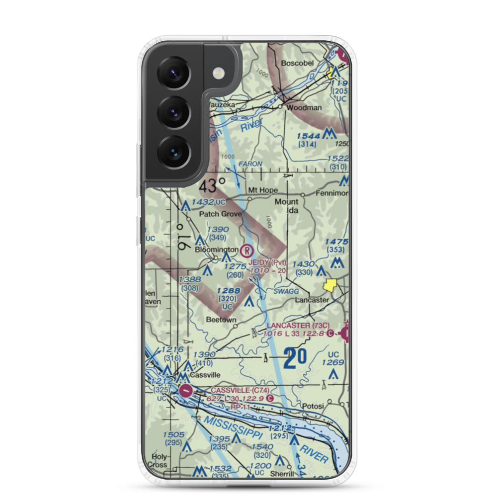 C Jeidy Farms Airport (WI56) VFR Sectional Samsung Case Samsung Galaxy S22 Plus model shown