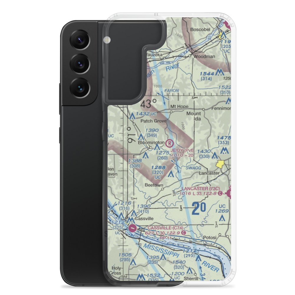 C Jeidy Farms Airport (WI56) VFR Sectional Samsung Case Samsung Galaxy S22 Plus model shown