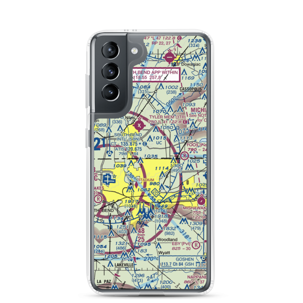 C. V. Airport (II43) VFR Sectional Samsung Case Samsung Galaxy S21 model shown