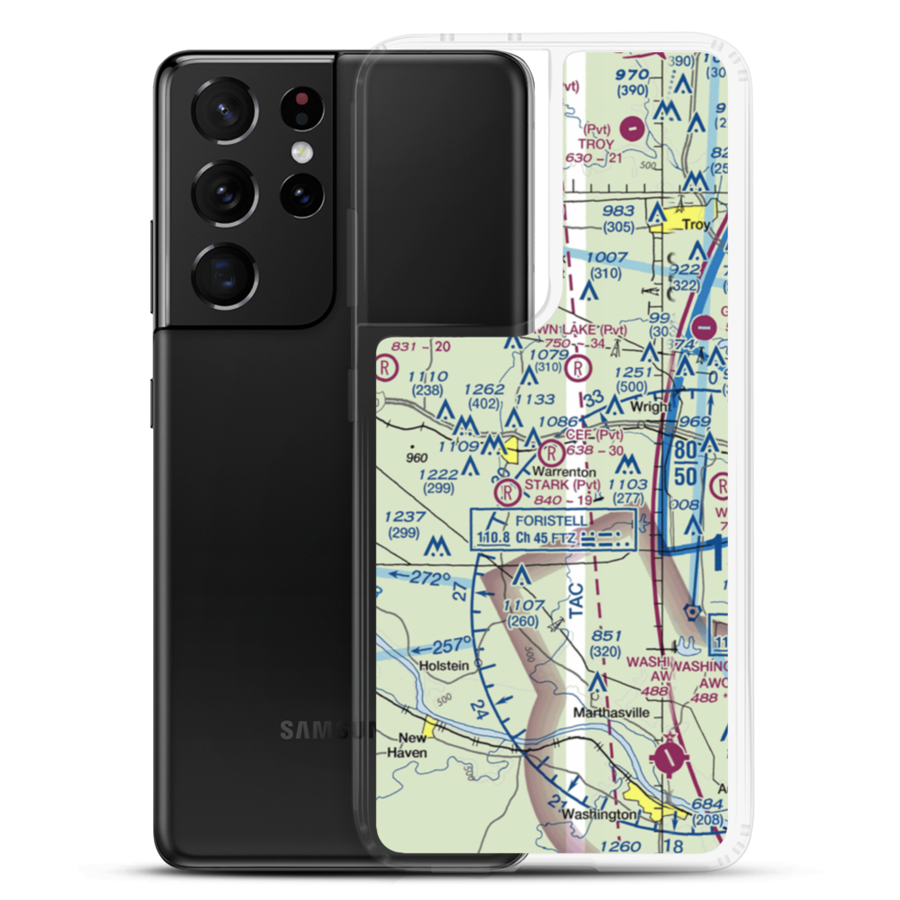 C.E.F. Airport (MU02) VFR Sectional Samsung Case Samsung Galaxy S21 Ultra model shown