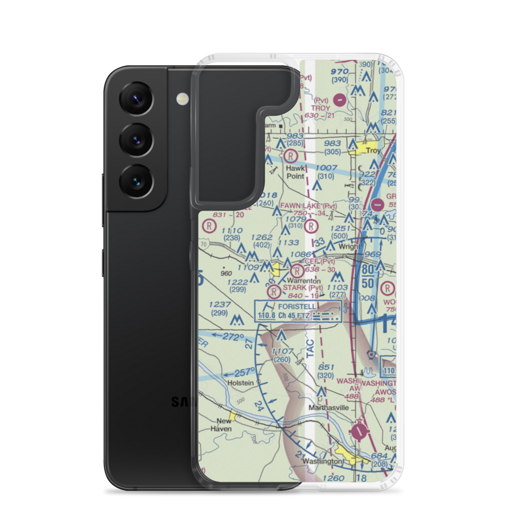 C.E.F. Airport (MU02) VFR Sectional Samsung Case Samsung Galaxy S22 model shown