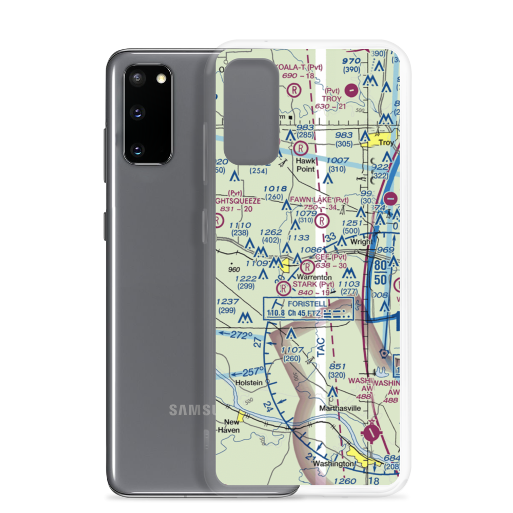 C.E.F. Airport (MU02) VFR Sectional Samsung Case Samsung Galaxy S20 model shown