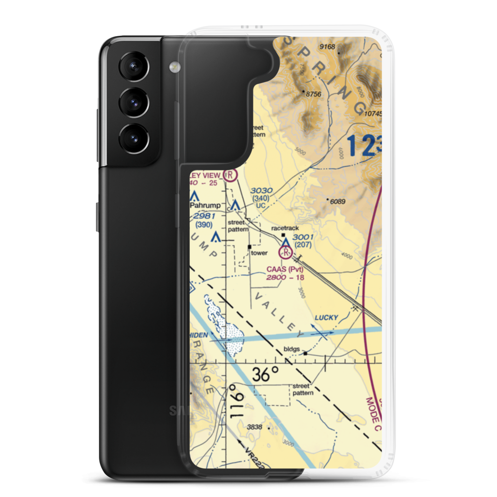 Caas Airport (NV98) VFR Sectional Samsung Case Samsung Galaxy S21 Plus model shown