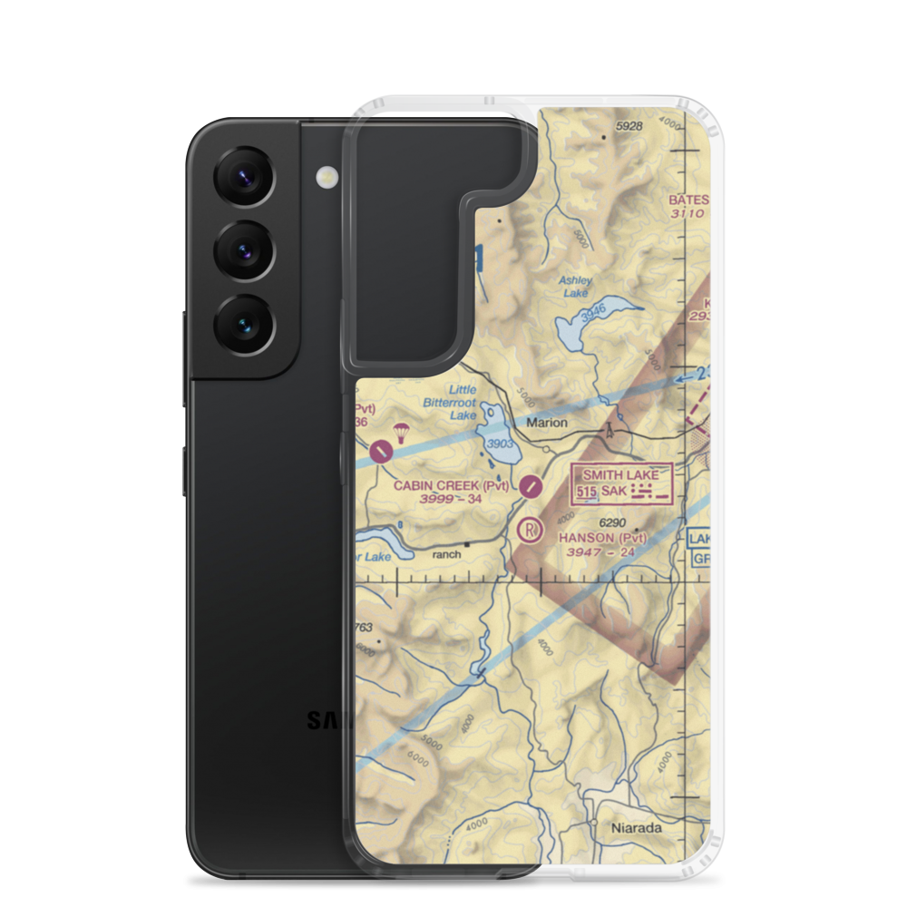 Cabin Creek Landing Airport (97MT) VFR Sectional Samsung Case Samsung Galaxy S22 model shown