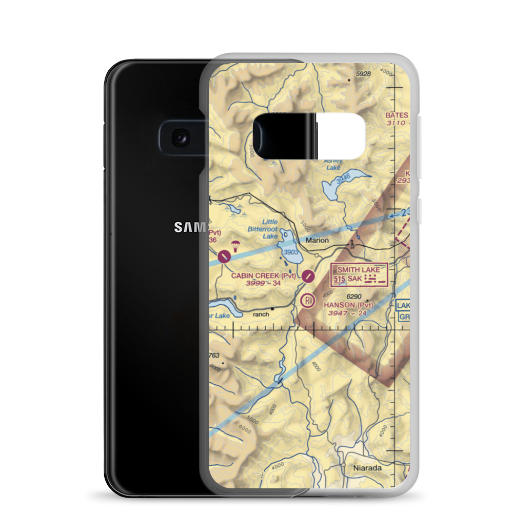 Cabin Creek Landing Airport (97MT) VFR Sectional Samsung Case Samsung Galaxy S10e model shown