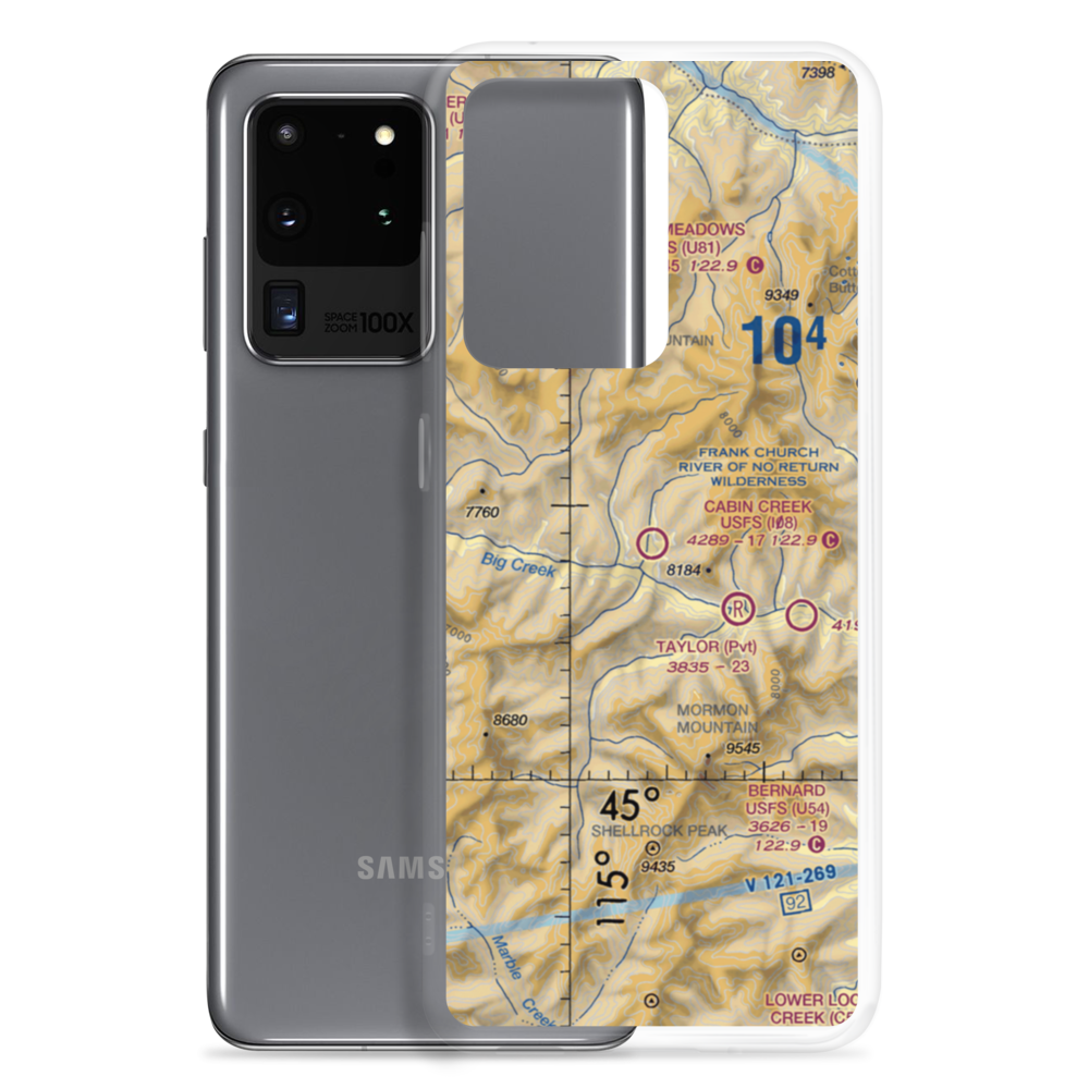 Cabin Creek US Forest Service Airport (I08) VFR Sectional Samsung Case Samsung Galaxy S20 Ultra model shown