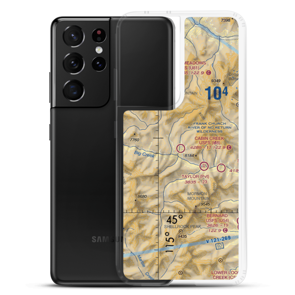 Cabin Creek US Forest Service Airport (I08) VFR Sectional Samsung Case Samsung Galaxy S21 Ultra model shown
