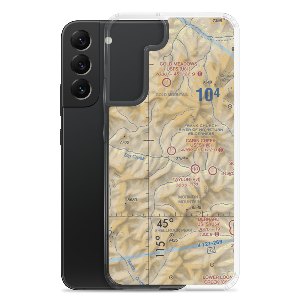 Cabin Creek US Forest Service Airport (I08) VFR Sectional Samsung Case Samsung Galaxy S22 Plus model shown