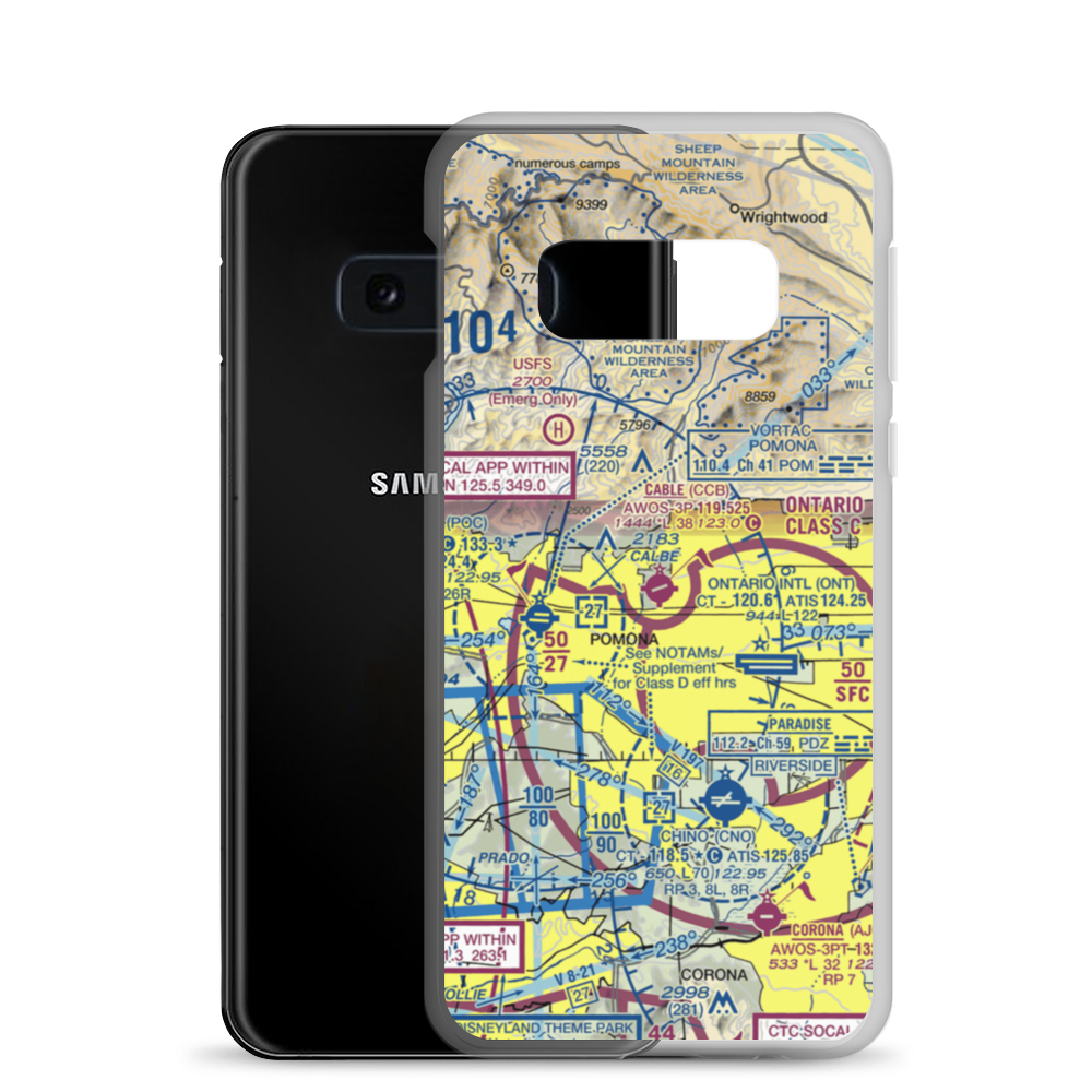 Cable Airport (CCB) VFR Sectional Samsung Case Samsung Galaxy S10e model shown
