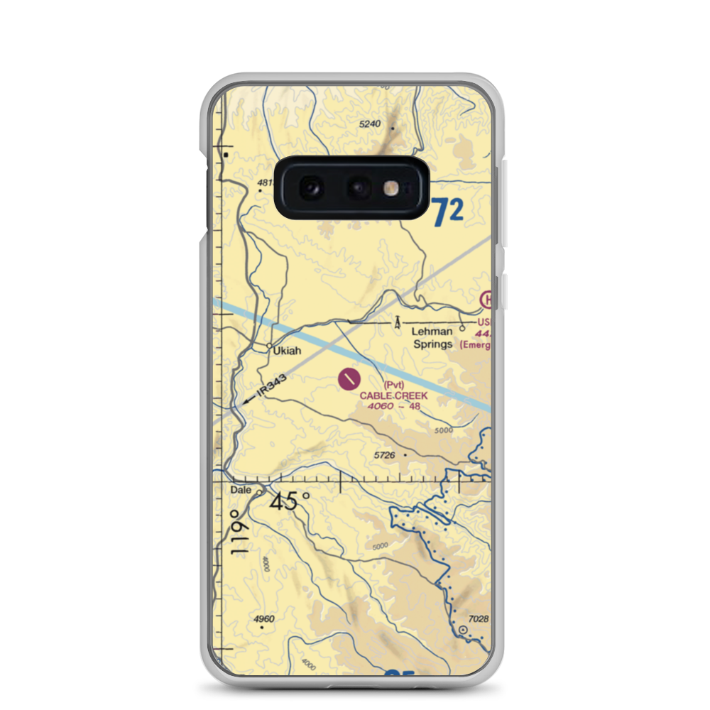 Cable Creek Ranch Airport (96OR) VFR Sectional Samsung Case Samsung Galaxy S10e model shown