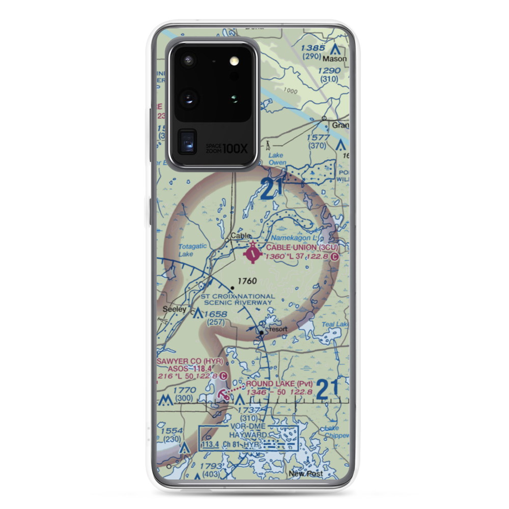 Cable Union Airport (3CU) VFR Sectional Samsung Case Samsung Galaxy S20 Ultra model shown