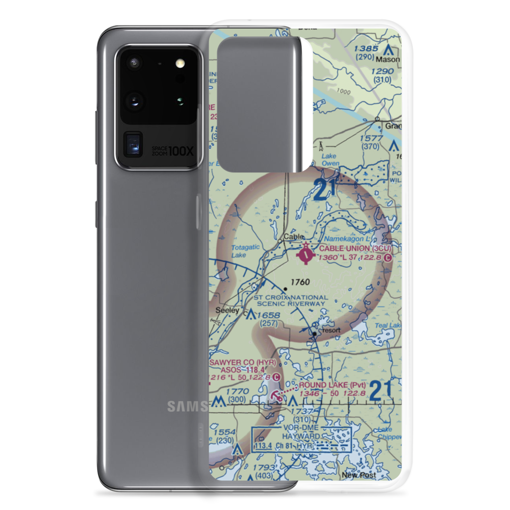Cable Union Airport (3CU) VFR Sectional Samsung Case Samsung Galaxy S20 Ultra model shown