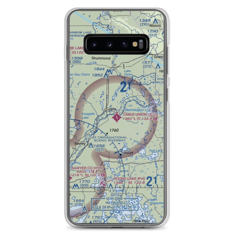Cable Union Airport (3CU) VFR Sectional Samsung Case Samsung Galaxy S10+ model shown