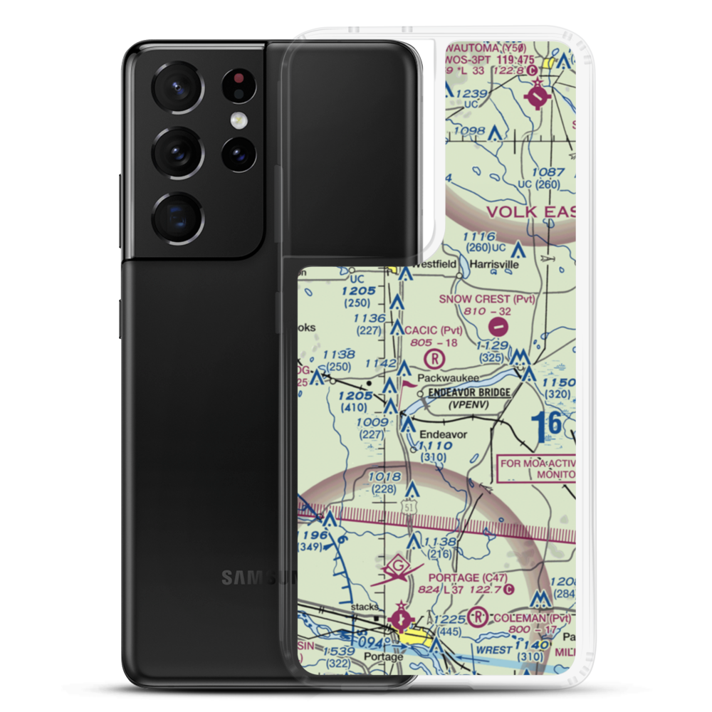 Cacic Airport (WI19) VFR Sectional Samsung Case Samsung Galaxy S21 Ultra model shown