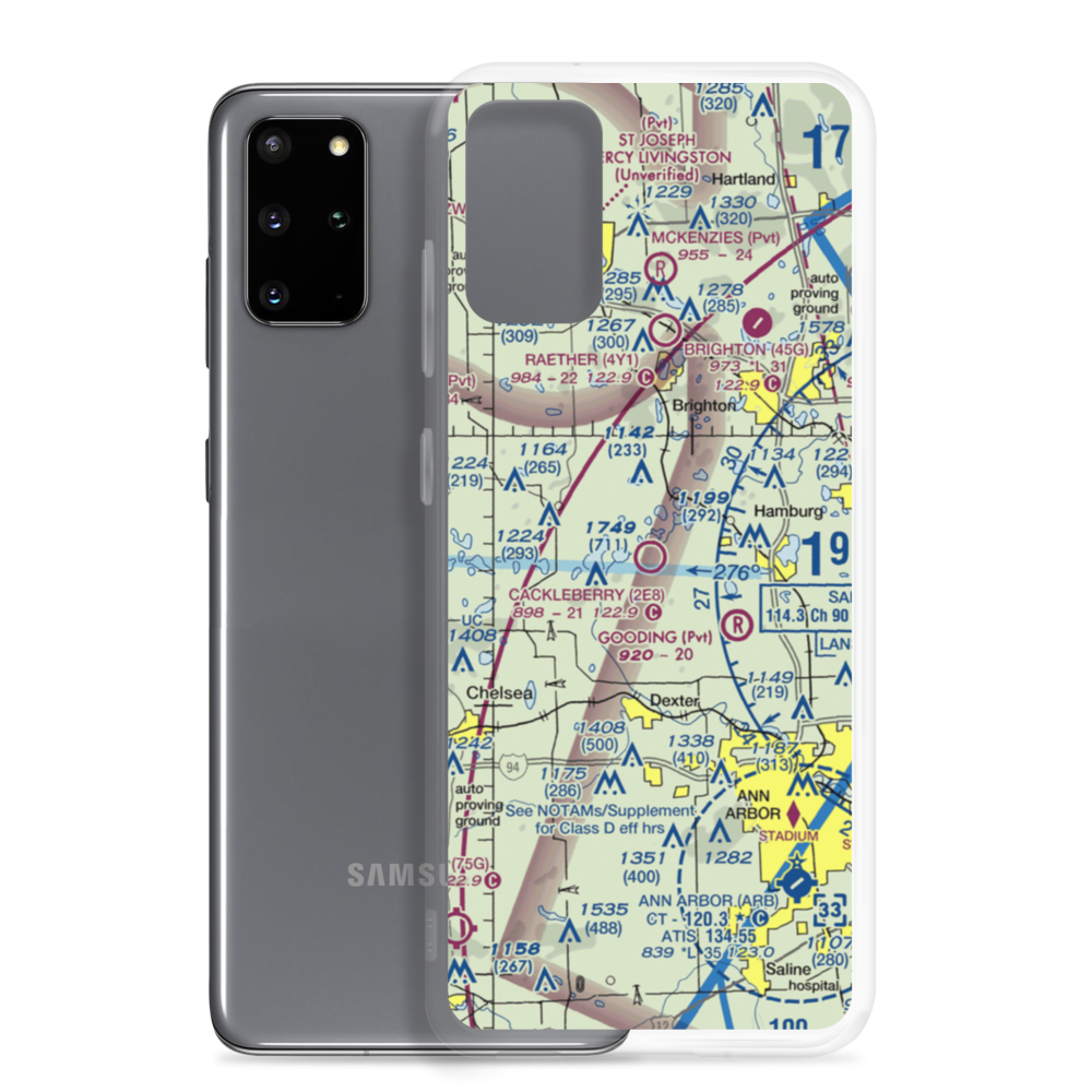 Cackleberry Airport (2E8) VFR Sectional Samsung Case Samsung Galaxy S20 Plus model shown