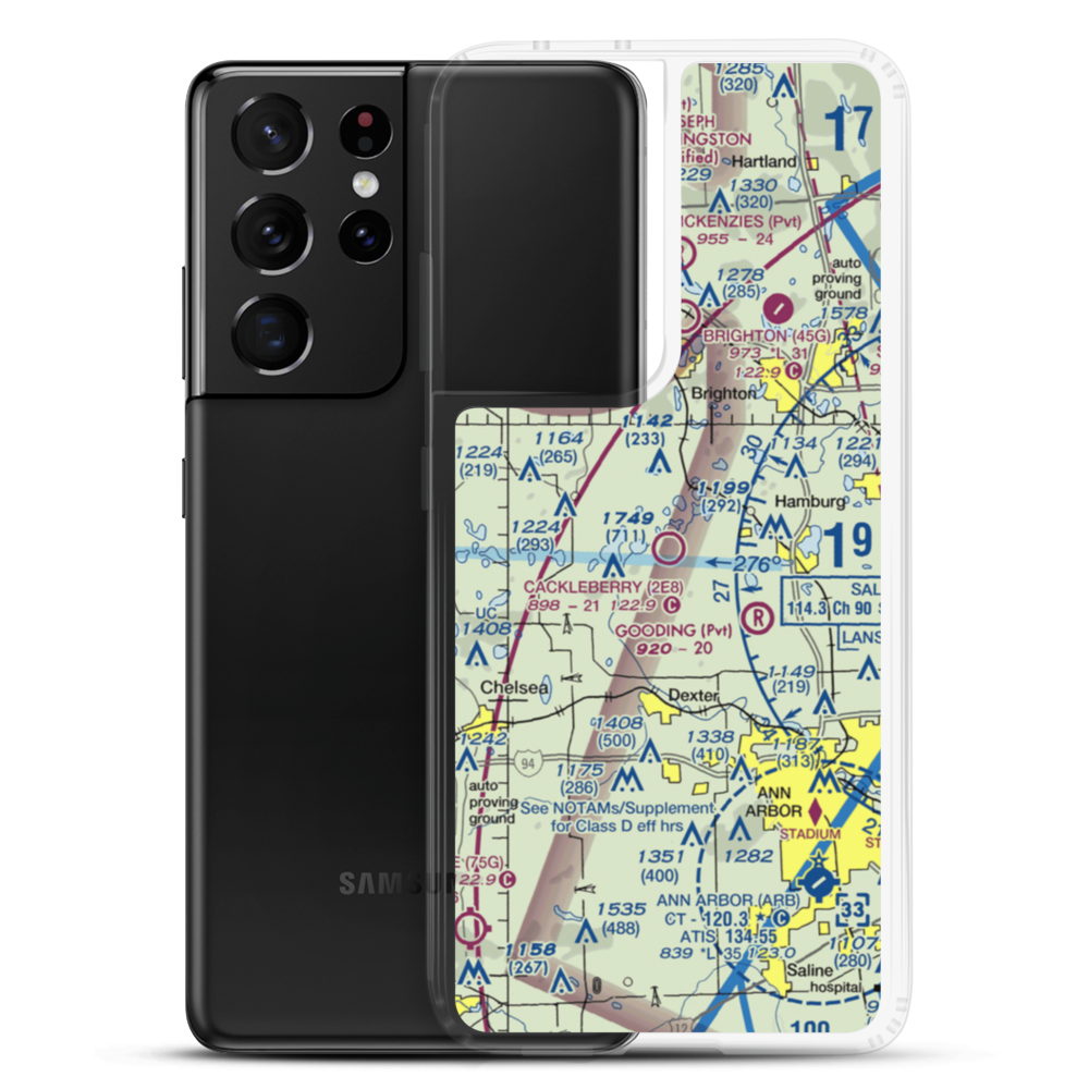 Cackleberry Airport (2E8) VFR Sectional Samsung Case Samsung Galaxy S21 Ultra model shown