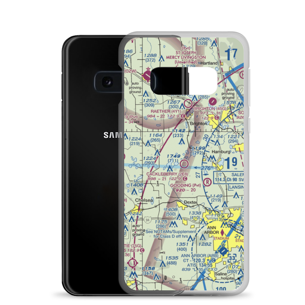 Cackleberry Airport (2E8) VFR Sectional Samsung Case Samsung Galaxy S10e model shown