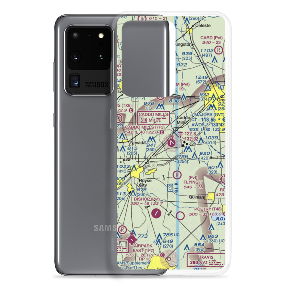 Caddo Mills Municipal Airport (7F3) VFR Sectional Samsung Case Samsung Galaxy S20 Ultra model shown