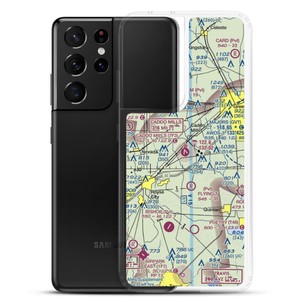 Caddo Mills Municipal Airport (7F3) VFR Sectional Samsung Case Samsung Galaxy S21 Ultra model shown