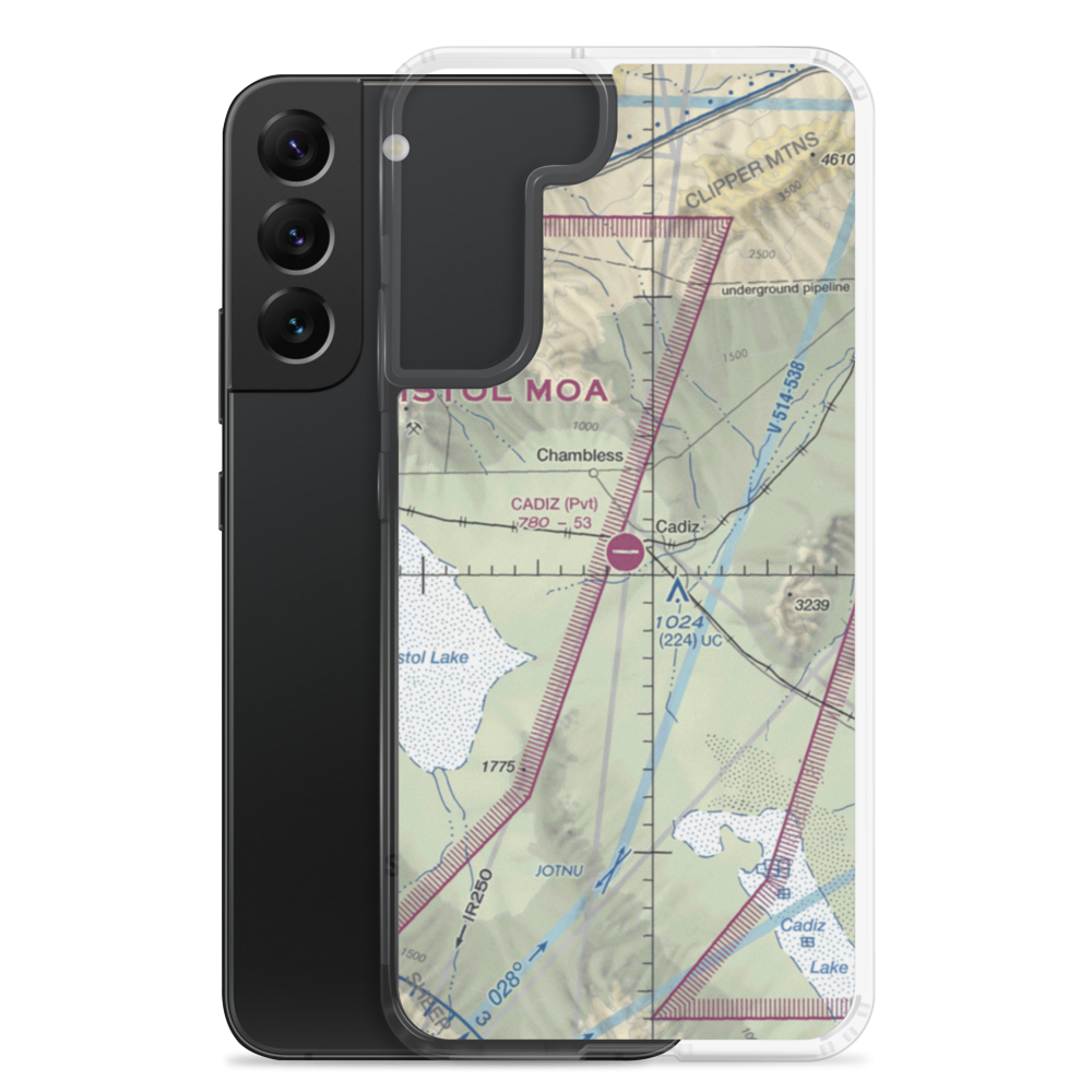 Cadiz Airstrip (CA90) VFR Sectional Samsung Case Samsung Galaxy S22 Plus model shown