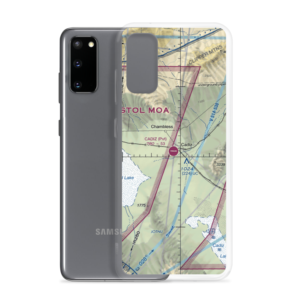 Cadiz Airstrip (CA90) VFR Sectional Samsung Case Samsung Galaxy S20 model shown