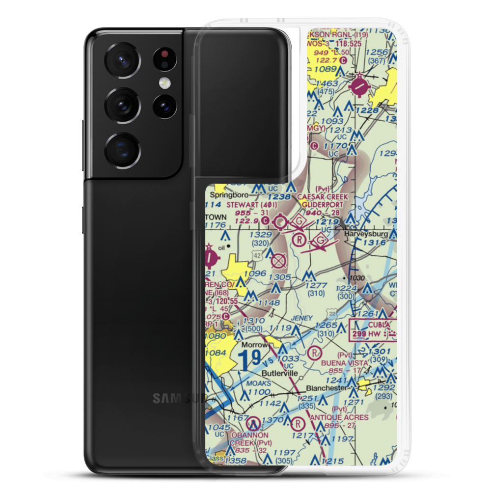 Caesar Creek Soaring Club Gliderport (2OH9) VFR Sectional Samsung Case Samsung Galaxy S21 Ultra model shown