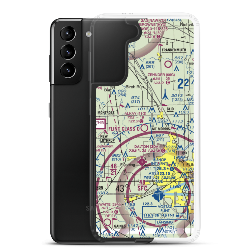 Cagney Airport (51G) VFR Sectional Samsung Case Samsung Galaxy S21 Plus model shown