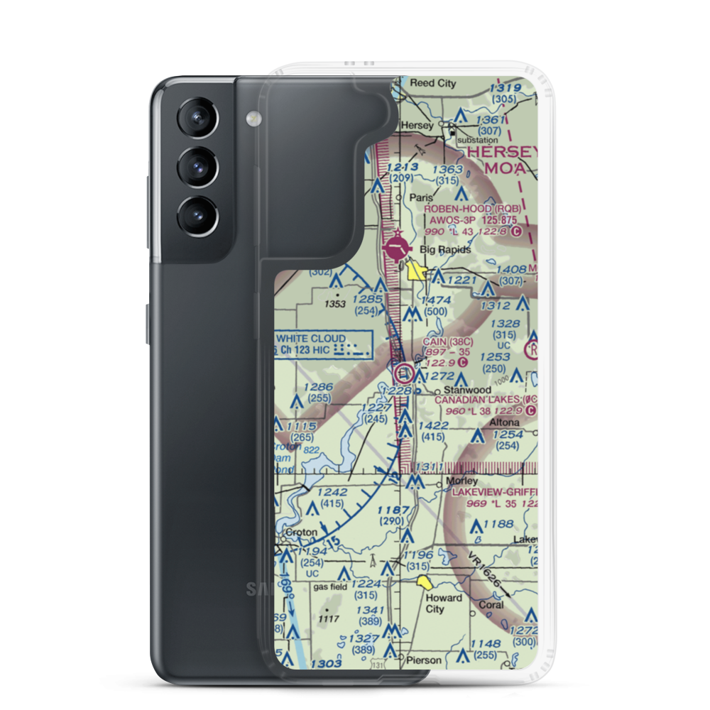 Cain Field (38C) VFR Sectional Samsung Case Samsung Galaxy S21 model shown