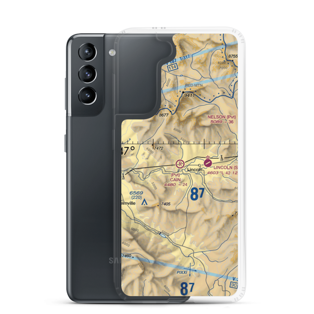 Cain Ranch Airport (28MT) VFR Sectional Samsung Case Samsung Galaxy S21 model shown