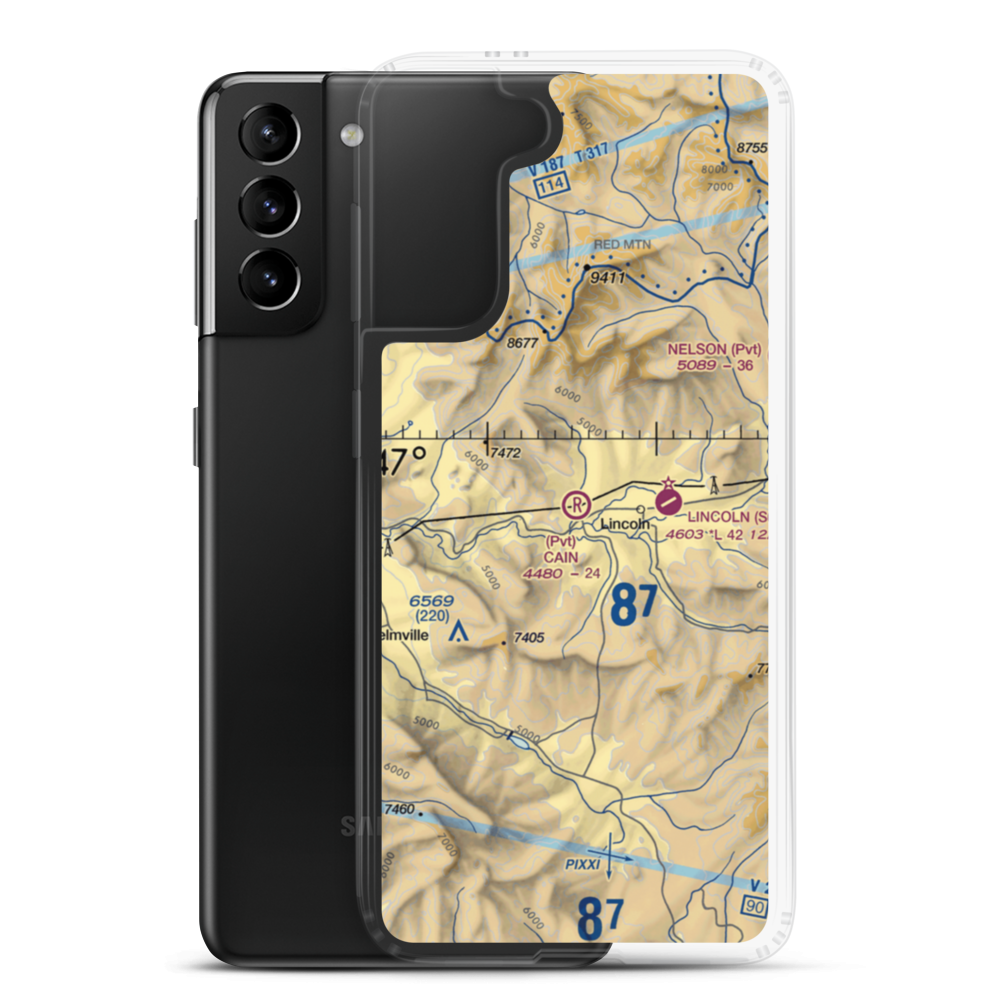 Cain Ranch Airport (28MT) VFR Sectional Samsung Case Samsung Galaxy S21 Plus model shown