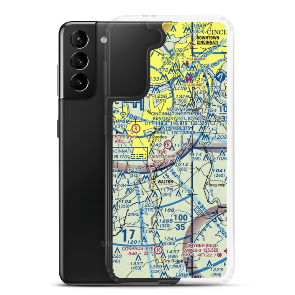 Caintuckee Airport (8KY6) VFR Sectional Samsung Case Samsung Galaxy S21 Plus model shown
