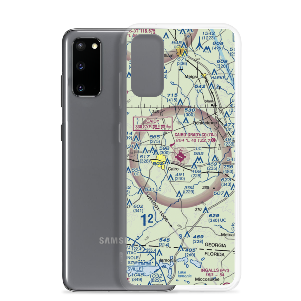 Cairo Grady County Airport (70J) VFR Sectional Samsung Case Samsung Galaxy S20 model shown