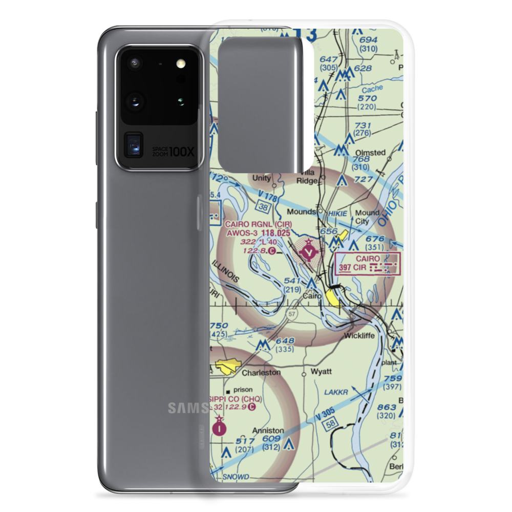Cairo Regional Airport (CIR) VFR Sectional Samsung Case Samsung Galaxy S20 Ultra model shown