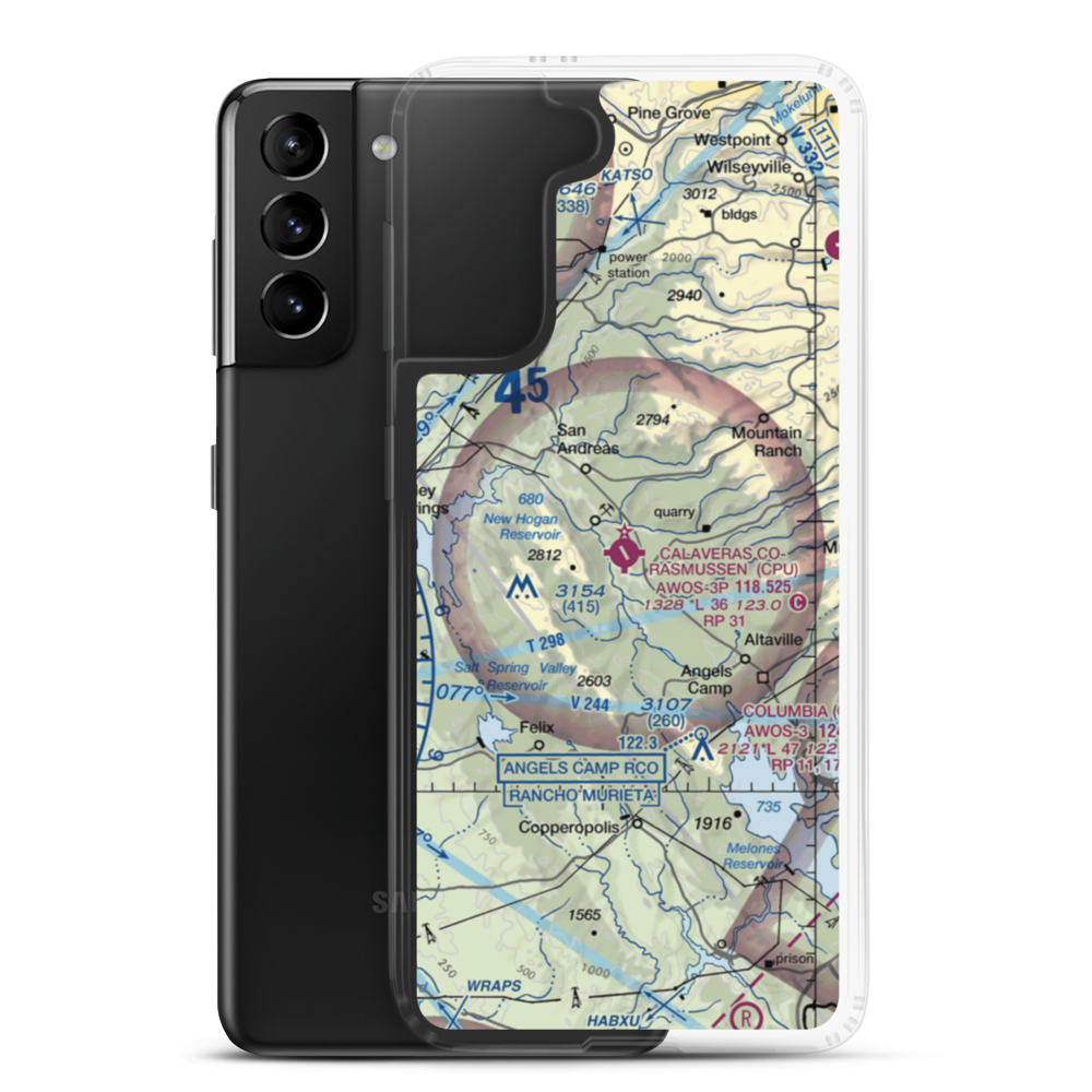 Calaveras Co Maury Rasmussen Field (CPU) VFR Sectional Samsung Case Samsung Galaxy S21 Plus model shown