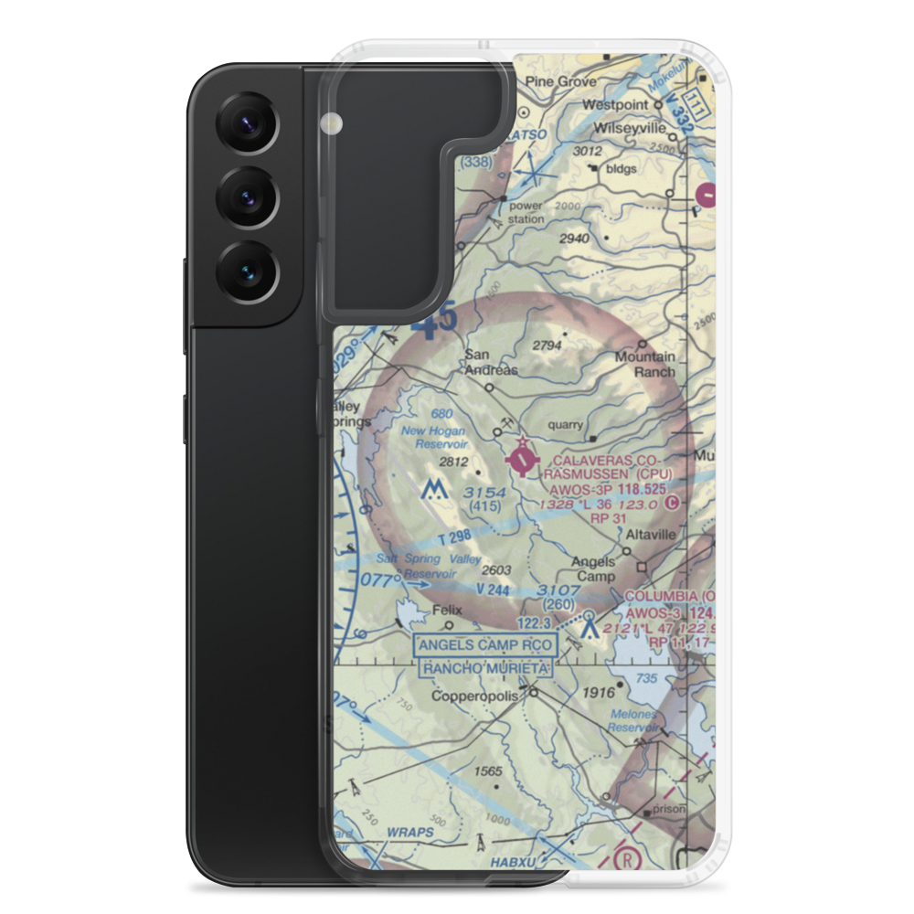 Calaveras Co Maury Rasmussen Field (CPU) VFR Sectional Samsung Case Samsung Galaxy S22 Plus model shown