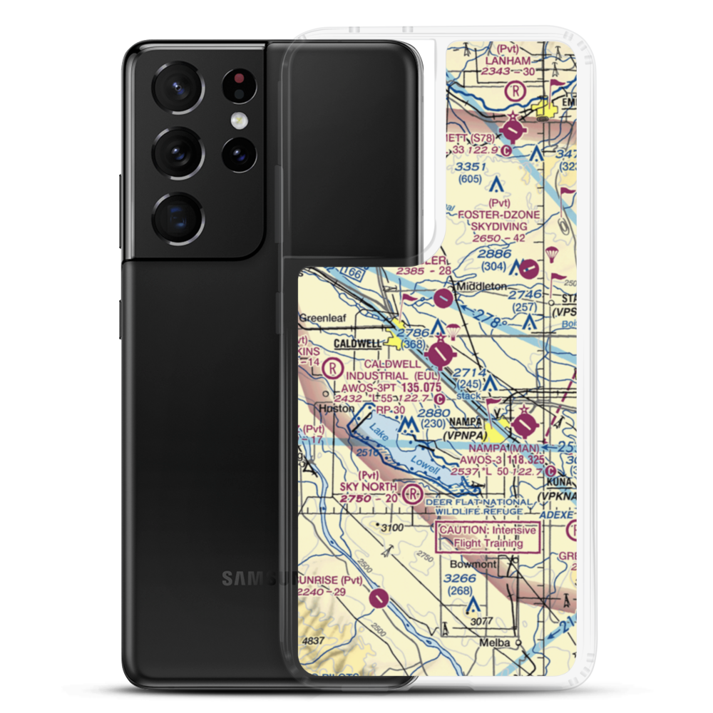 Caldwell Industrial Airport (EUL) VFR Sectional Samsung Case Samsung Galaxy S21 Ultra model shown