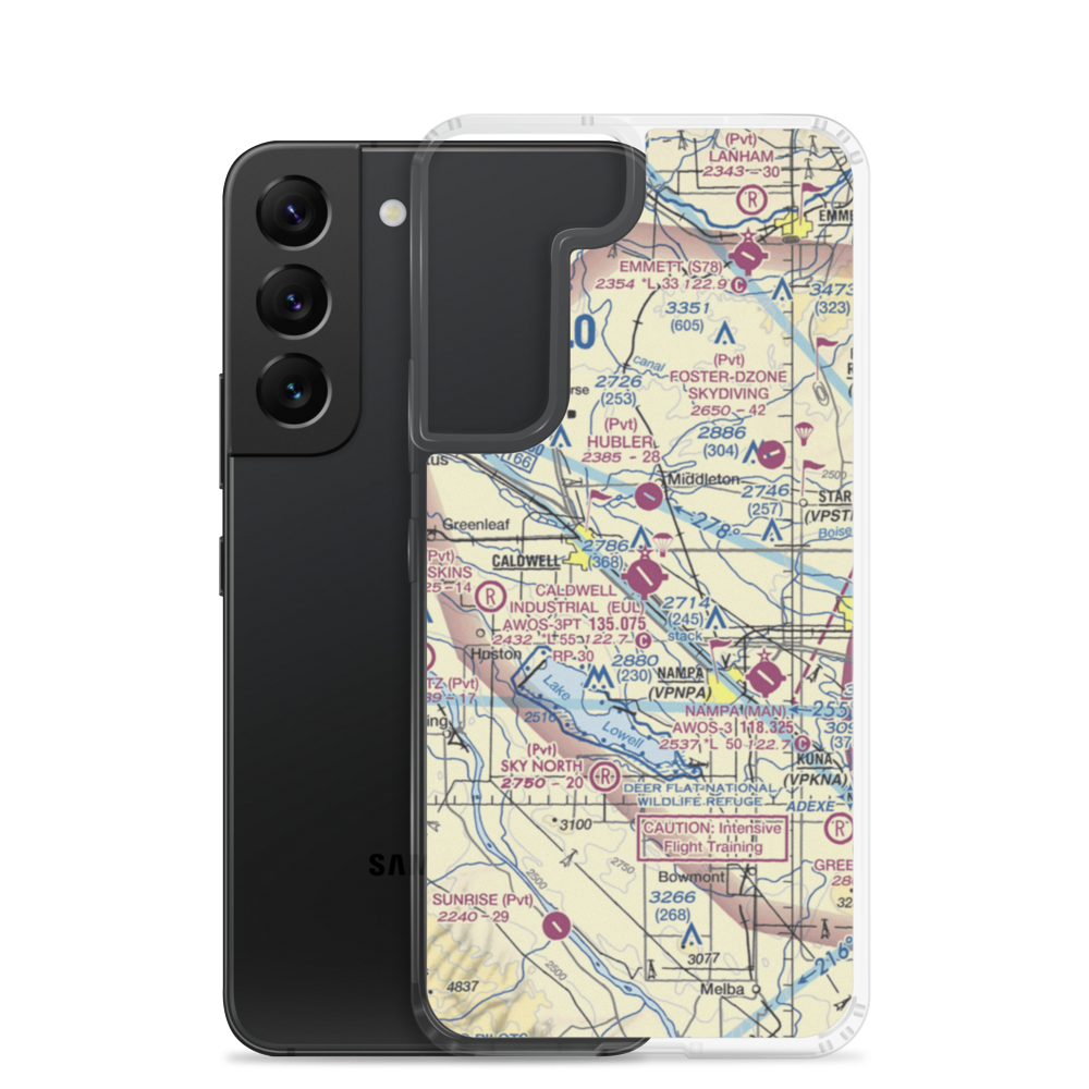 Caldwell Industrial Airport (EUL) VFR Sectional Samsung Case Samsung Galaxy S22 model shown