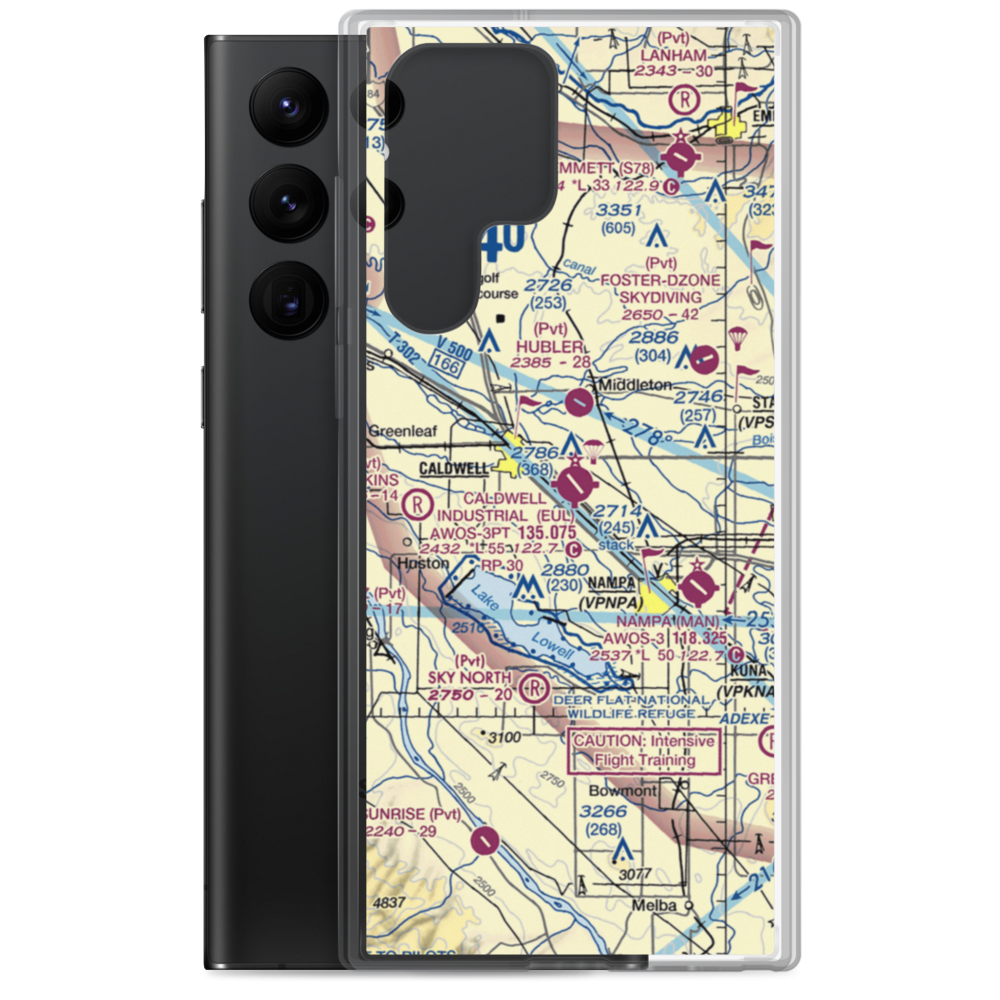 Caldwell Industrial Airport (EUL) VFR Sectional Samsung Case Samsung Galaxy S22 Ultra model shown