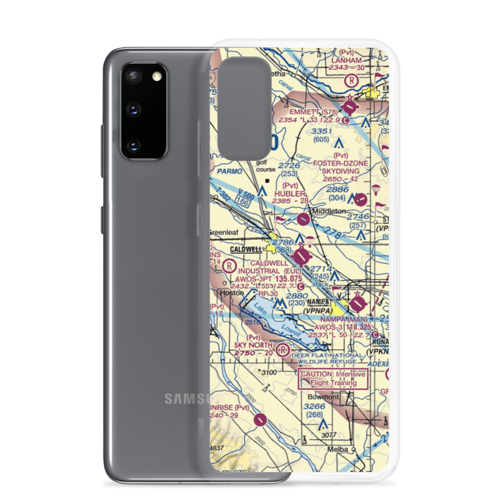 Caldwell Industrial Airport (EUL) VFR Sectional Samsung Case Samsung Galaxy S20 model shown