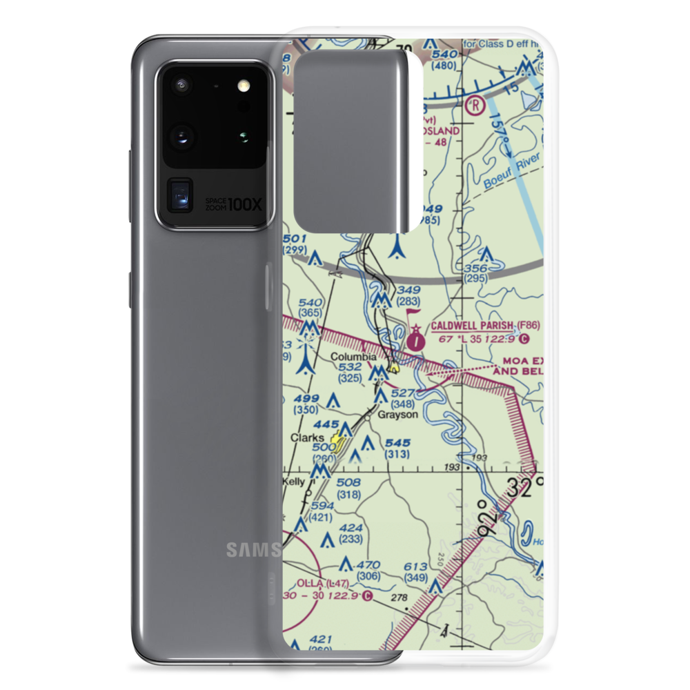 Caldwell Parish Airport (F86) VFR Sectional Samsung Case Samsung Galaxy S20 Ultra model shown
