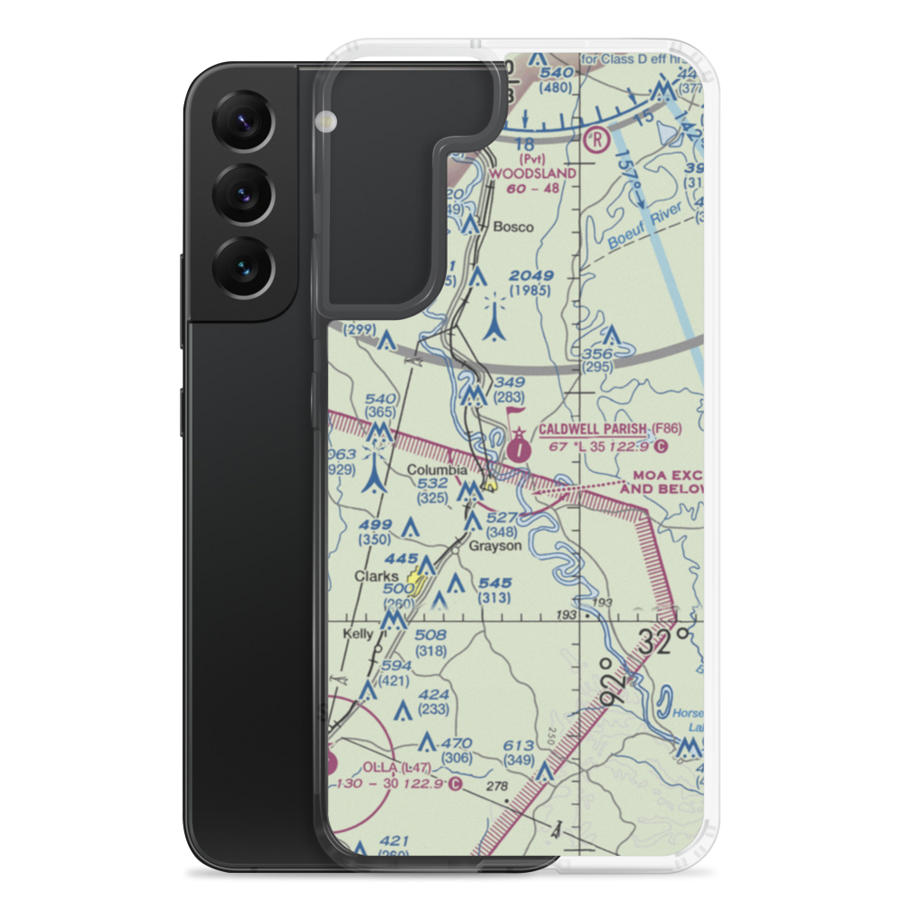 Caldwell Parish Airport (F86) VFR Sectional Samsung Case Samsung Galaxy S22 Plus model shown